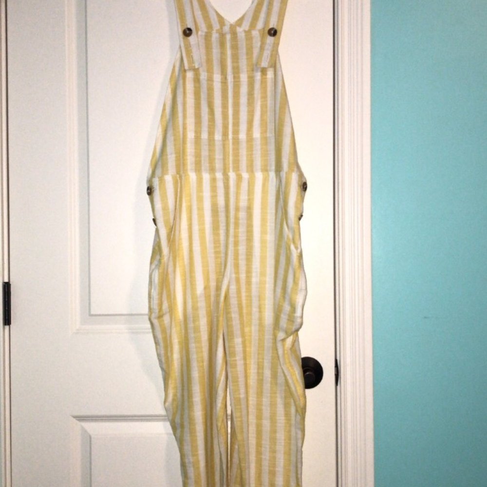 Urban Outfitters Yellow & Cream Overalls